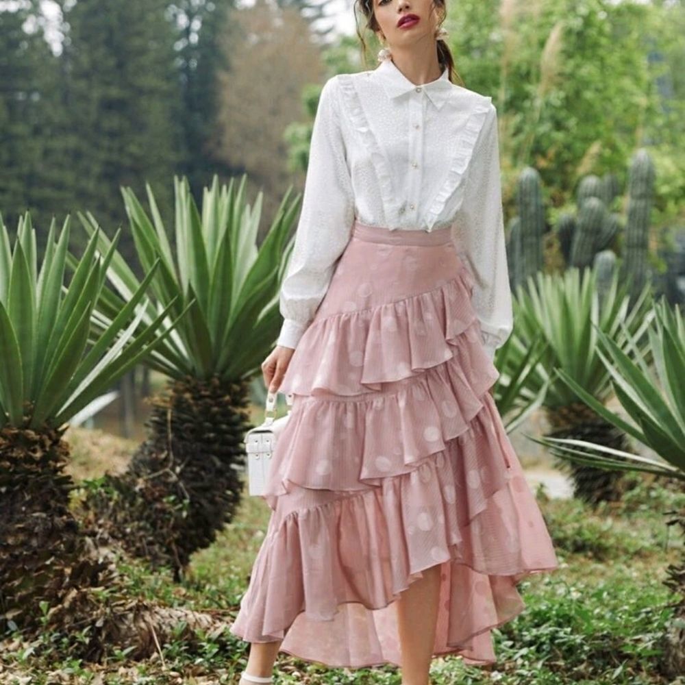 Layered Ruffle Trim Skirt - Picture 5 of 7